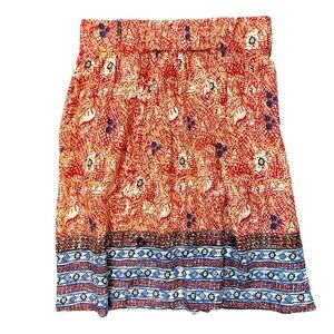 CAbi Abstract Print Mini Skirt Size XS